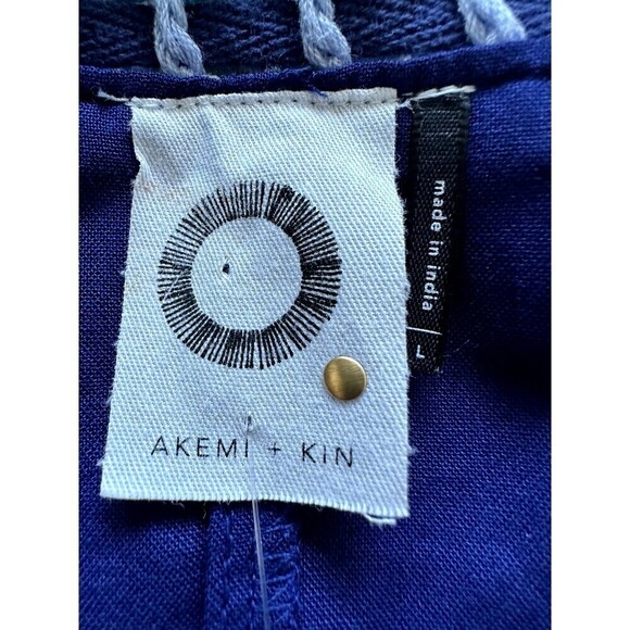 Akemi + Kin Anthropologie Crochet Trim Swing Shift Dress Size L Boho Hippie - Picture 3 of 16